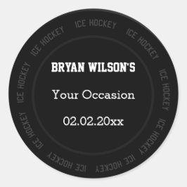 Adesivo Redondo Tema personalizado de Hóquei no Gelo