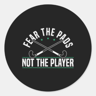 Adesivo Redondo Temer Os Pads Não O Jogador De Hockey De Campo (
