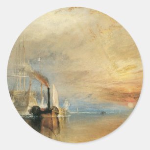 Adesivo Redondo Temeraire em luta por Joseph Turner, Arte Marítima