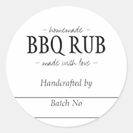 Adesivo Redondo Tempero de churrasco caseiro Rub Barbeque Blend Po