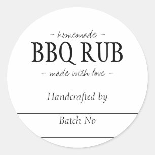 Adesivo Redondo Tempero de churrasco caseiro Rub Barbeque Blend Po