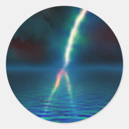 Adesivo Redondo Tempestade de Calma Escura Decorativa no Mar com R