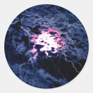 Adesivo Redondo tempestade relâmpago