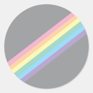 Adesivo Redondo Tempestade Sky e Rainbow Round Stickers