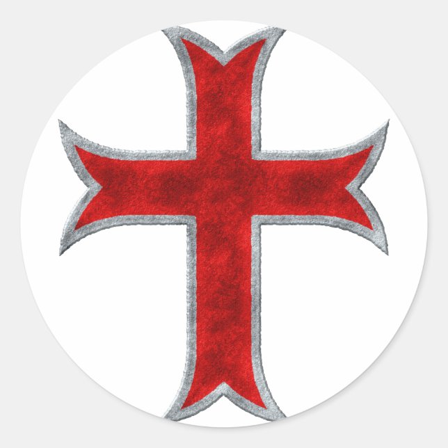 Adesivo Redondo Templar Cross (Frente)