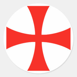 Adesivo Redondo Templar Cross Sticker do Cavaleiro