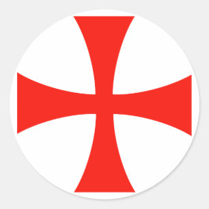 Adesivo Redondo Templar Cross Sticker do Cavaleiro