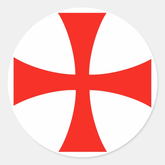Adesivo Redondo Templar Cross Sticker do Cavaleiro (Frente)