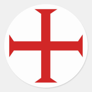 Adesivo Redondo templar tricota vermelho malta teutonic hospitall
