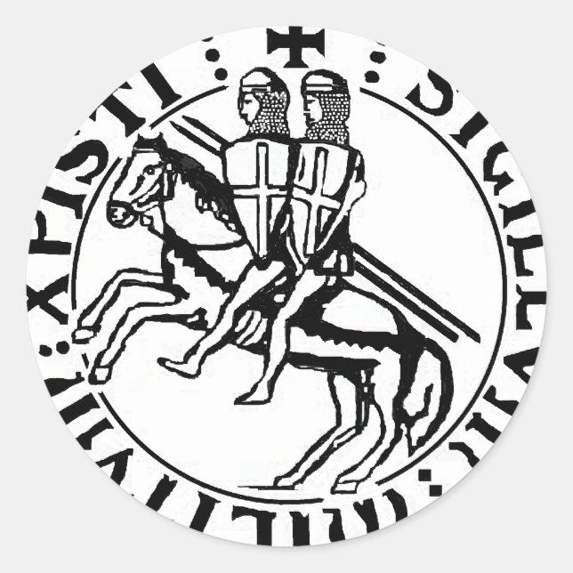 Adesivo Redondo Templário autocolante (Frente)