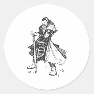Adesivo Redondo Templário de Cavaleiro