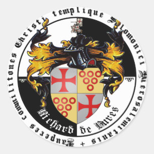 Adesivo Redondo Templário mestre de grande Richard de Bures