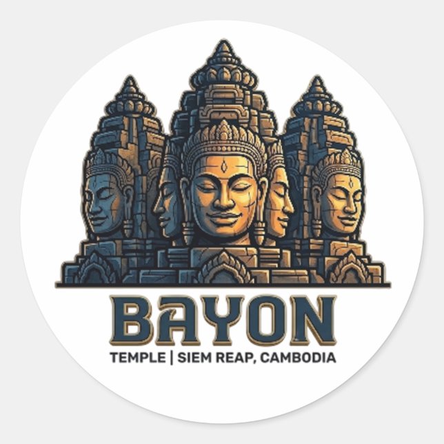 ADESIVO REDONDO TEMPLO DE BAYON (Frente)
