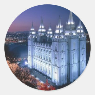 Adesivo Redondo Templo de Mormon