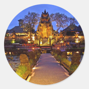 Adesivo Redondo Templo de Saraswati, Ubud Bali Indonésia