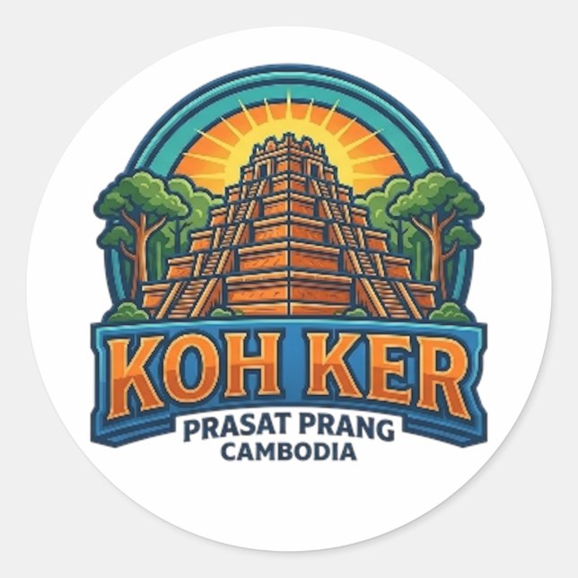 ADESIVO REDONDO TEMPLO KOH KER (Frente)