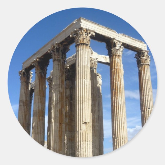 Adesivo Redondo templo zeus (Frente)