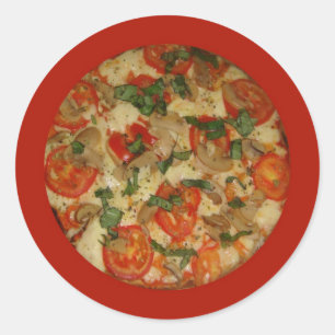 Adesivo Redondo Tempo da pizza - deixe-nos pedir uma pizza!