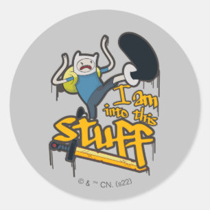 Adesivo Redondo Tempo de Aventura   Finn "I Am In This Stuff" (Est