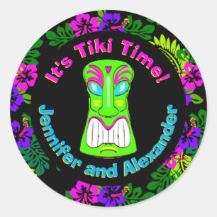Adesivo Redondo Tempo de Tiki do chá dos casais
