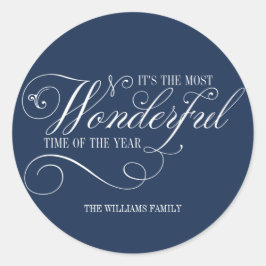Adesivo Redondo Tempo Mais Maravilhoso Do Feriado Do Ano