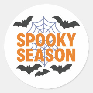 Adesivo Redondo Temporada Assustadora Morcegos de Halloween na Tei