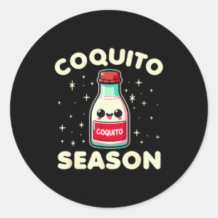 Adesivo Redondo Temporada de Coquito - Coquito de Natal Porto-Riqu
