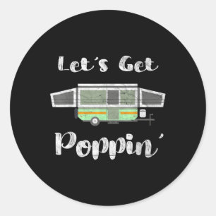 Adesivo Redondo Tenda de Acampamento Pop Up Trailer Rv Poppin Mobi