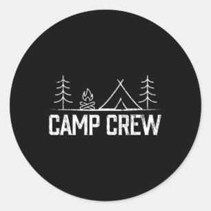 Adesivo Redondo Tendas de Equipe de Acampamento Amigos Família Hom