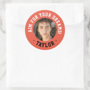 Adesivo Redondo Tendência Foto Inspiracional Red And White Sport