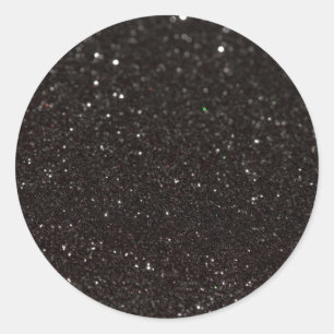 Adesivo Redondo Tendência Personalizada de Glitter Preto
