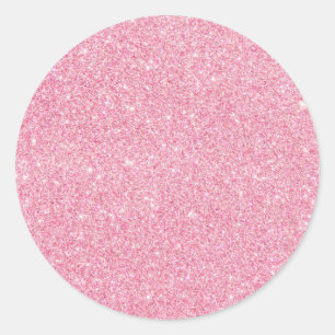 Adesivo Redondo Tendência Personalizada de Glitter Rosa Negra