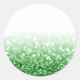 Adesivo Redondo Tendência Personalizada de Glitter Verde