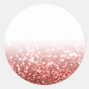 Adesivo Redondo Tendência Personalizada de Glitter Vermelho