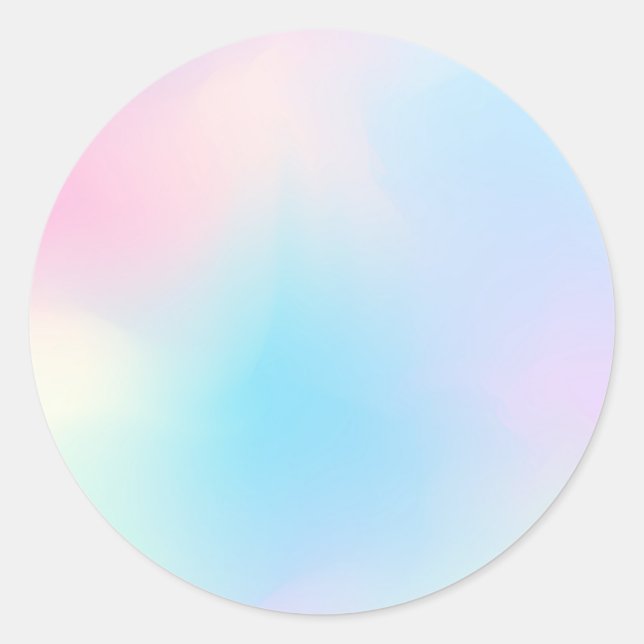 Adesivo Redondo Tendência Personalizada de Pastel Holográfico Faux (Frente)