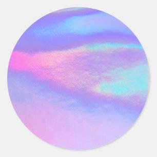 Adesivo Redondo Tendência Personalizada Holográfica Roxa Faux