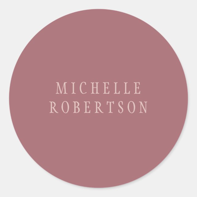 Adesivo Redondo Tendência Rosa de Poeira Dourada Creativa única e  (Frente)