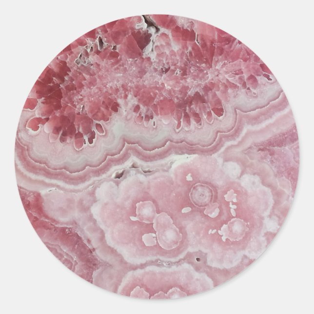 Adesivo Redondo Tendy Modern Pink Agate (Frente)