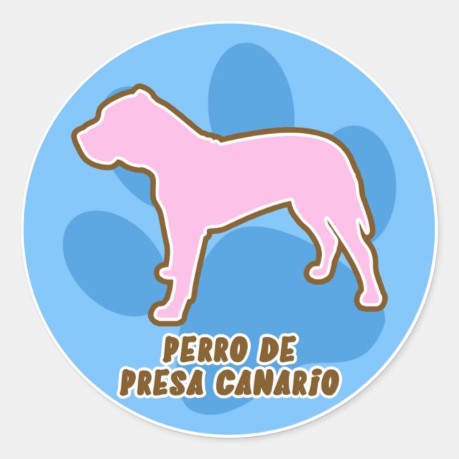 Adesivo Redondo Tendy Perro de Presa Canario Stickers (Frente)