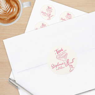 Adesivo Redondo Tendy Pink A Tini Bit Antigo aniversário de 30 ano