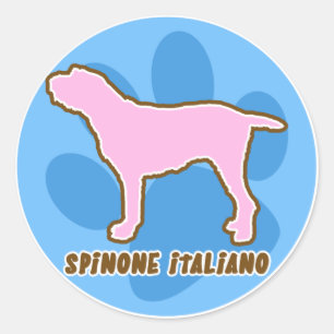 Adesivo Redondo Tendy Spinone Italiano Stickers