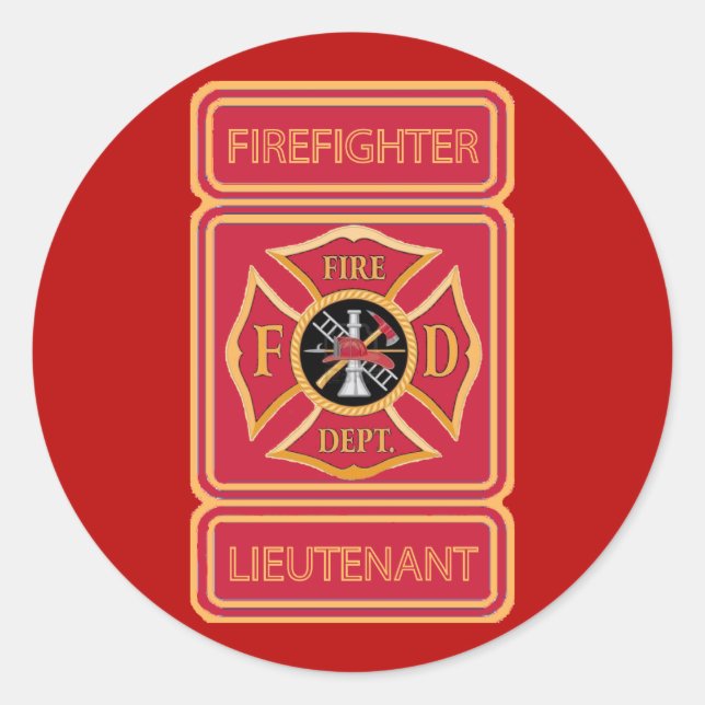 Adesivo Redondo Tenente Bombeiro (Frente)