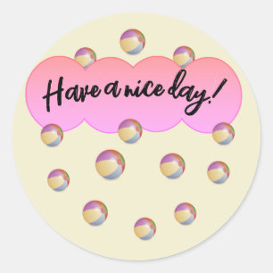 Adesivo Redondo Tenha um belo dia, Stickers