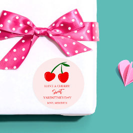 Adesivo Redondo Tenha um Dia de os namorados Cherry Sweet