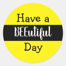 Adesivo Redondo "Tenha um dia útil para as abelhas"