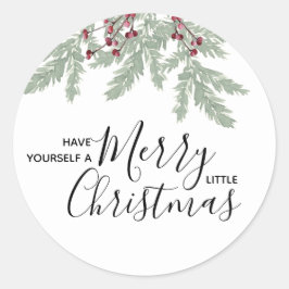 Adesivo Redondo Tenha um Feliz Natal Sticker