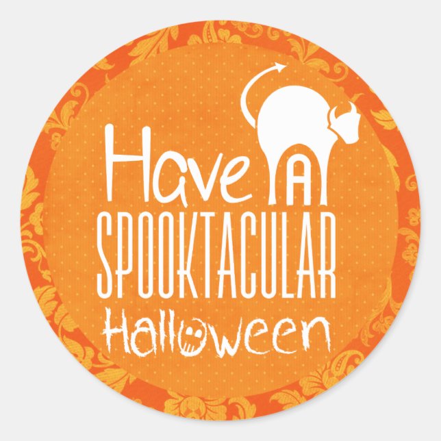 Adesivo Redondo Tenha um Halloween Suctacular (Frente)