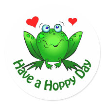 Tenha um Sapo verde bonito com corações