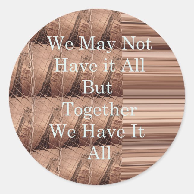 Adesivo Redondo Tenham todas as Giraffe Safari Hakuna Matata tão t (Frente)