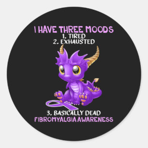 Adesivo Redondo Tenham Três Moods Cansados Esgotados Basicamente M